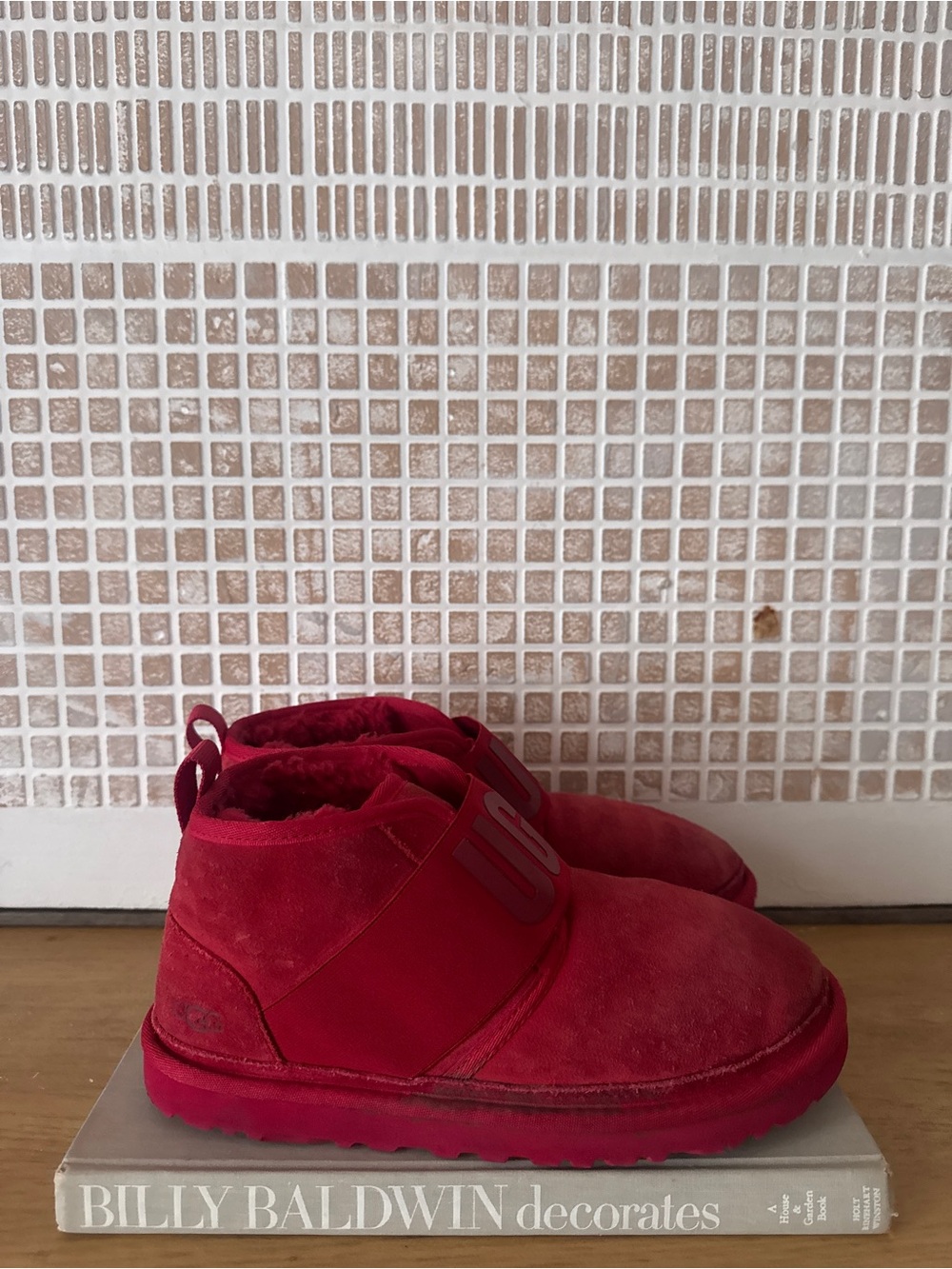 UGG Red Suede Neumel Boots - Size 8